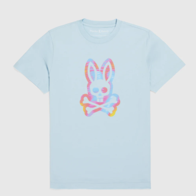 PSYCHO BUNNY シャツ NEW* Men Psycho Bunny Montgomery Graphic Tee Seafoam Blue
