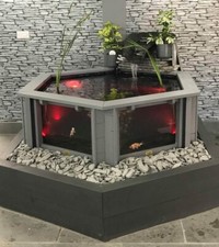 Lily Clear View Garden Aquarium grey raised fish pond with large windows