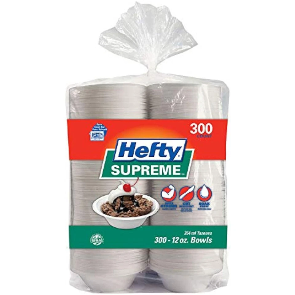Hefty Supreme Foam Bowls Heavyweight, 12 oz. (300 ct.)