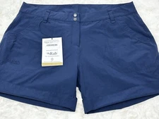 NEW NWT Rab Helix Shorts Cuffed Deep Ink Blue UK 14 US Large Hiking Outdoor
