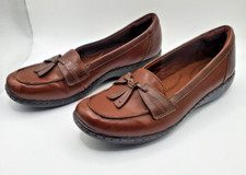 Clarks Ashland Bubble Loafer Brown Leather Slip-on Moccasin Women's Sz 7.5M K4 