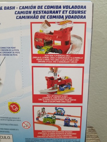 NEW MATTEL HOT WHEELS CITY DINE & DASH STATION 2 PIECE SET 1 VEHICLE FLIP BURGER | eBay