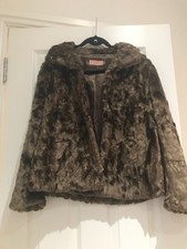 John Lewis Faux Fur Brown Jacket Size 12