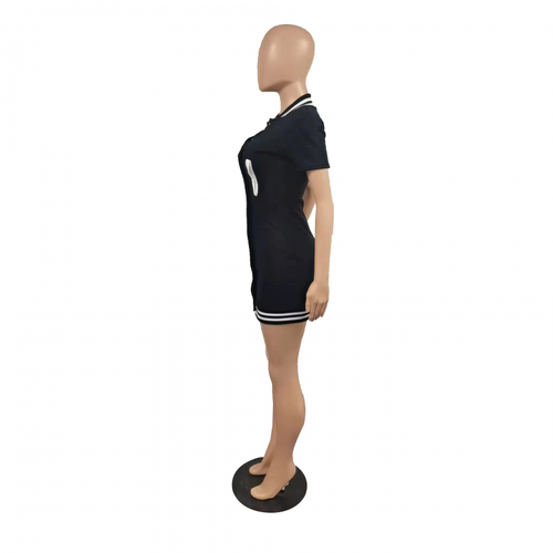 Women's Street Trendsetter Summer Short Sleeve Button Baseball Casual Dress - Picture 10 of 47