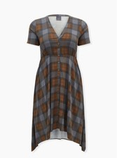 Torrid Outlander Shirt Dress Tartan Challis Handkerchief NWT New 4X