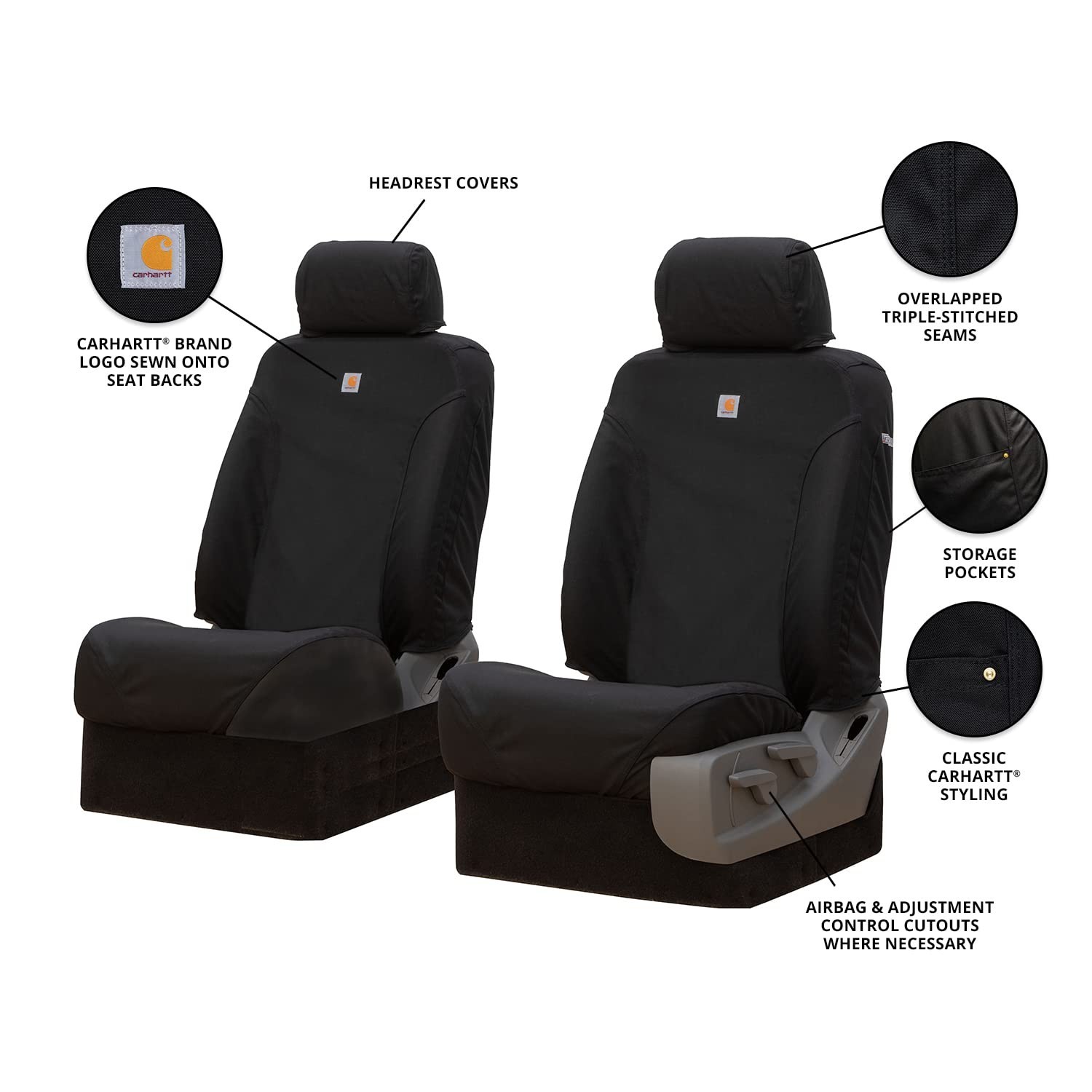 Covercraft Carhartt Super Dux SeatSaver Custom Seat Covers | Fits 2007-2013 T... thumbnail 4