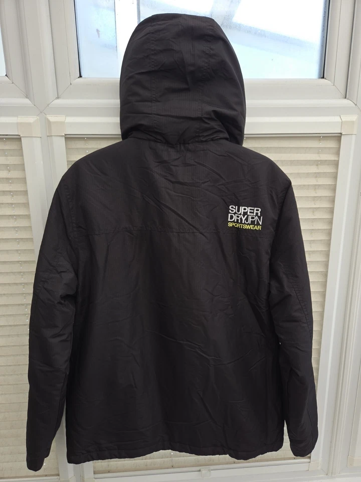 Men's XXL 2XL Superdry Black Windyachter Hooded Jacket Coat. New Without Tags.  - Image 3 of 4
