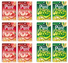 Kanro Pure Premium Gummy Soft Candy Hakuto Peach Shine Muscat 54g x 12 Set Japan