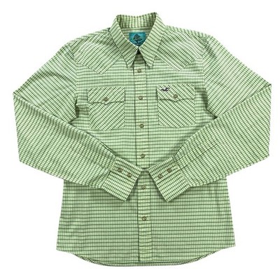 Hollister Shirt Mens Small Lime Green Plaid Pearl Snap Hong Kong Vtg Y2K