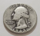 1943 Washington Quarter • 90% Silver • Circulated • WWII Era • X101