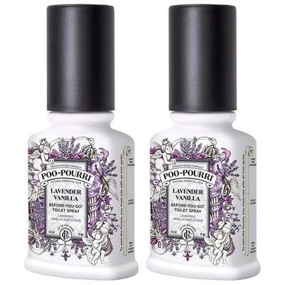 PooPourri Before You Go Spray, Lavender Vanilla, 2 Count of 2 Fl Oz Bottle, 4...