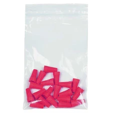 Reclosable Bag, Zip Seal, 3 In L, 2 In W, 2 Mil Thick, Low Density Polyethylene
