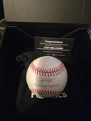 CODY BELLINGER New York Yankees Signed Baseball w/FIRST NYY HR Insc - LE 5 of 10