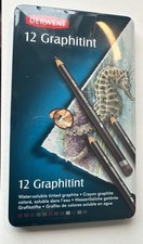 Derwent Graphitint 12 Tin Set of Tinted Graphite Water Soluble Colour Pencils