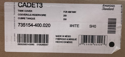 American Standard 735154-400.020 Cadet 3 Toilet Tank Lid Only - White