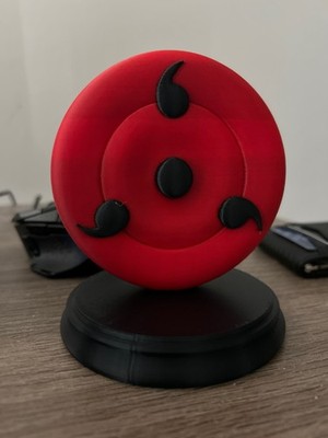 3D Printed Sharingan Eye with Base Naruto Uchiha Sasuke