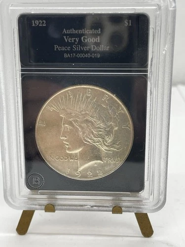 1922 Peace Silver Dollar Certified Very Good Bradford Exchange