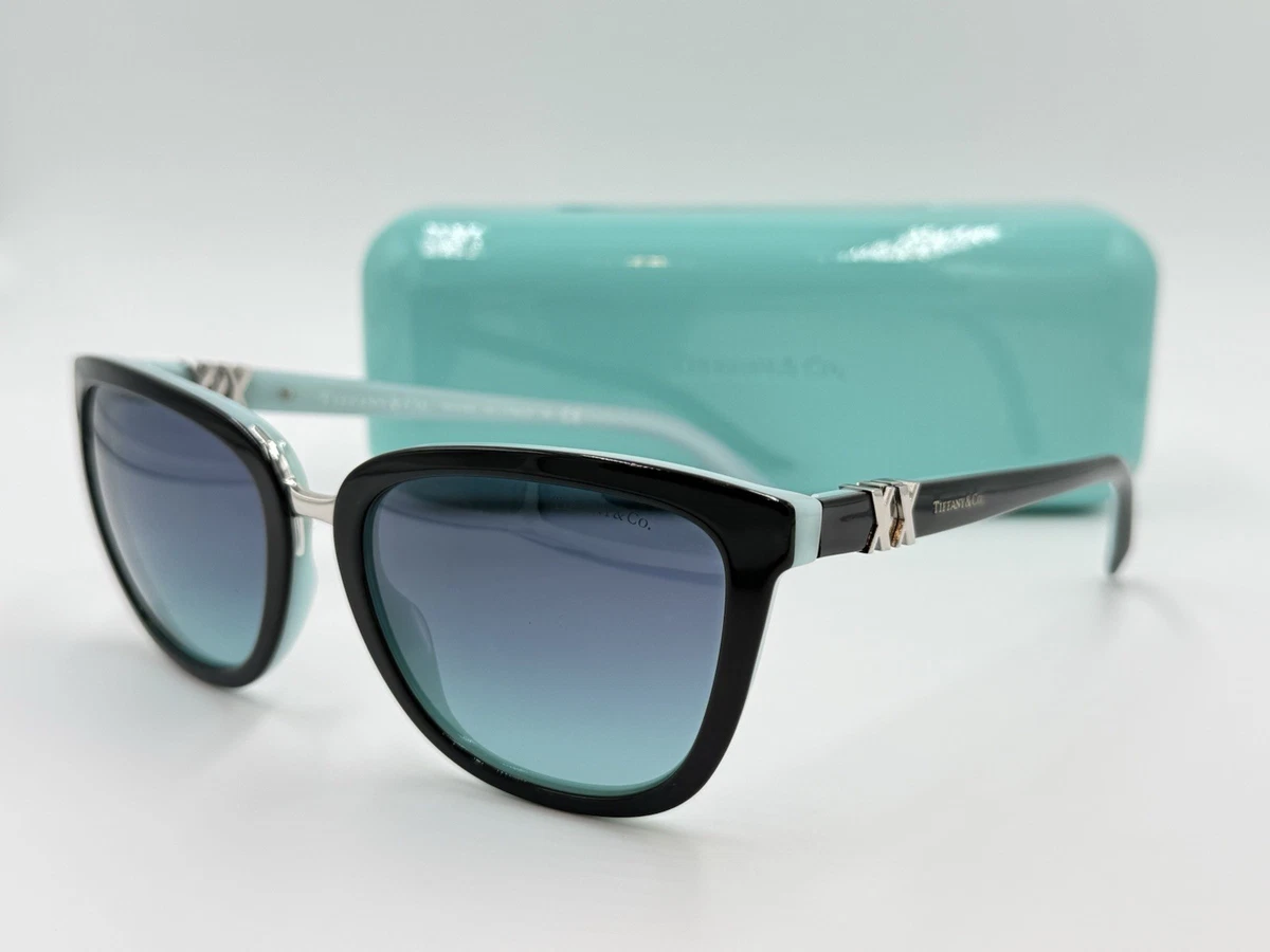 Vintage Tiffany & Co. TF-4087B Sunglasses Black/Aqua Frames See Description Tiffany & Co. // Black & Blue TF 4107 Circular Sunglasses  main image 3