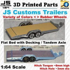 Flatbed Car Trailer - Custom Built - Hot Wheels / Matchbox  1:64 Scale trailers