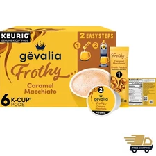 Frothy 2-Step Caramel Macchiato Espresso K-Cup Coffee Pods & Froth Packets Ki...