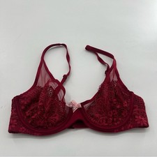 Victoria s Secret Body by Victoria Unlined Demi Red Lace Bra