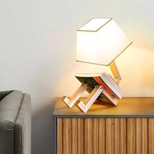 Cute Desk Lamp,Unique Dimmable Robot Bedside Table Lamps,Fun Funky Reading Desk