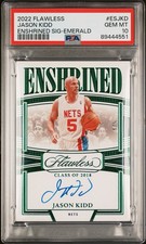 Enshrined 2022 Flawless Jason Kidd Signature Emerald /5 POP 1 PSA 10
