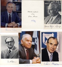 Israeli Politicians autographs, Six signatures