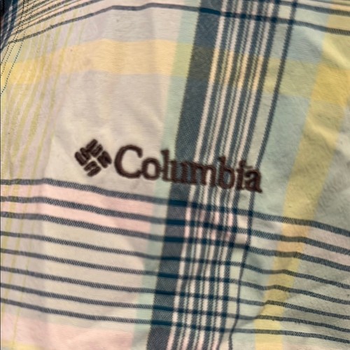 Columbia Green and Blue Plaid Button-Up fishing Shirt - Picture 4 of 6
