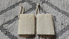 Natural Loofah, Bath/Shower Sponge, Exfoliator - 2 Piece, 4 in. - Brand New