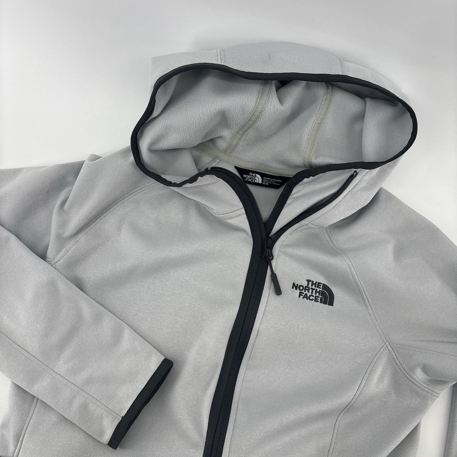THE NORTH FACE ARCATA HOODIE WOMEN'S SIZE MEDIUM FULL ZIP LUNAR ICE GRAY