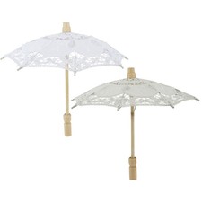 Bridal Umbrella Lace Cotton Embroidery Handmade Parasol Umbrella Wedding Supply