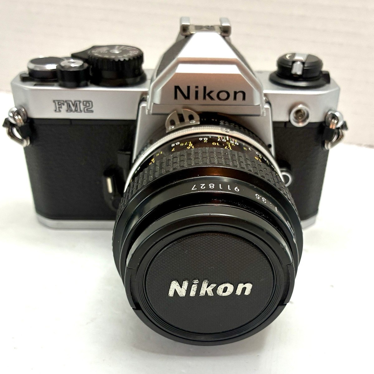Nikon FM2 35mm SLR Film Camera S/N- N 7277## With Micro 55mm Lens