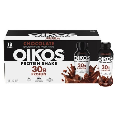 HIGH PROTEIN SHAKE 30G OIKOS DRINKS CHOCOLATE SHAKES LOW SUGAR MUSCLE GAIN 18 PK