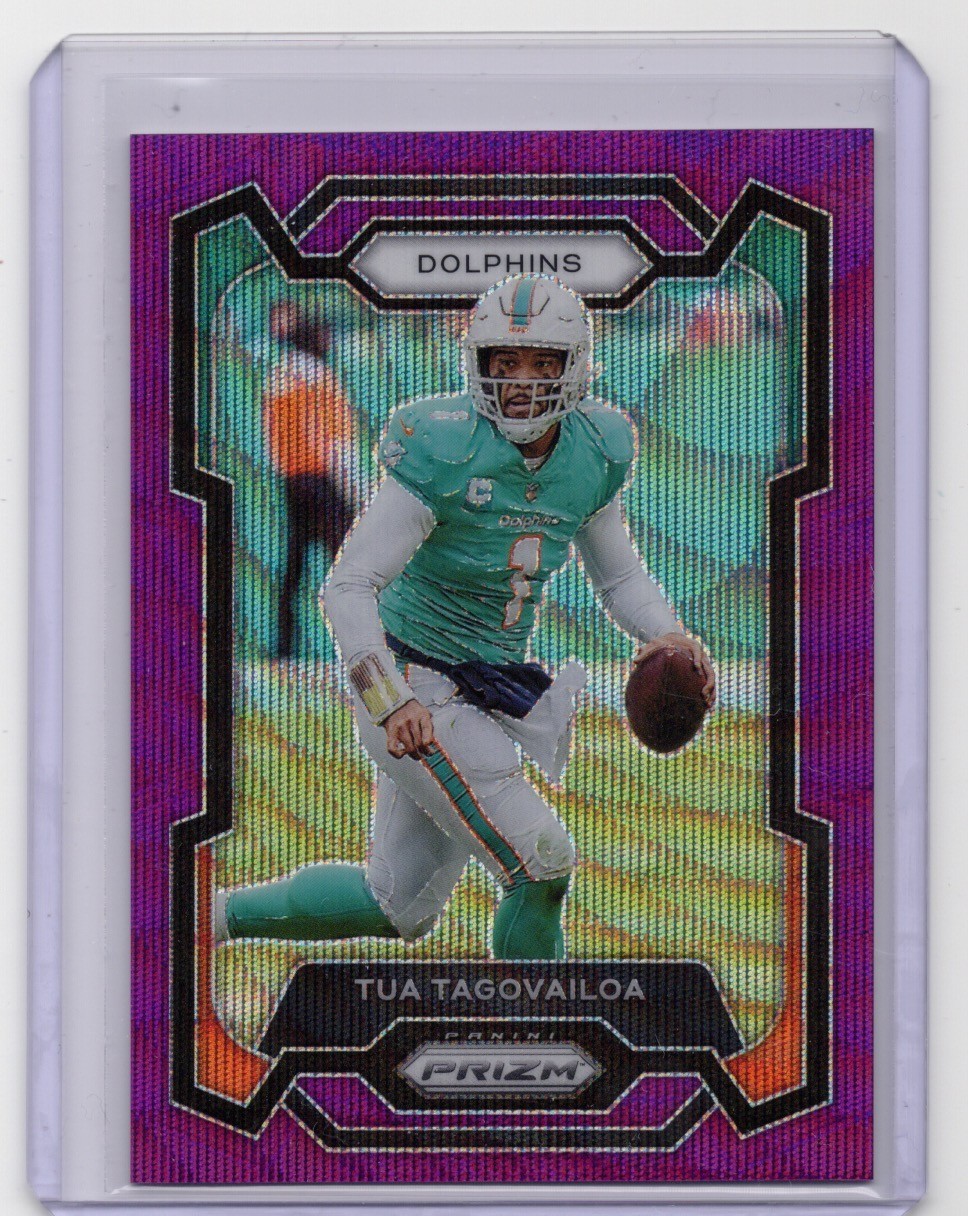 Tua Tagovailoa 2023 Panini Prizm Purple Wave /99 #190