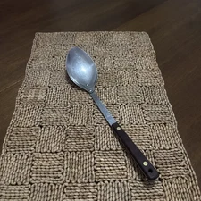 Vtg Robinson Knife Co “Like”Solid Spoon Stainless w riveted Wood Handle USA  12”