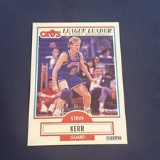 Steve Kerr 1990-91 Fleer League Leaders Card #34