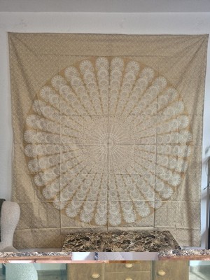 Wandtücher/ Wandteppich Boho Golden Peacock Mandala 210×230cm