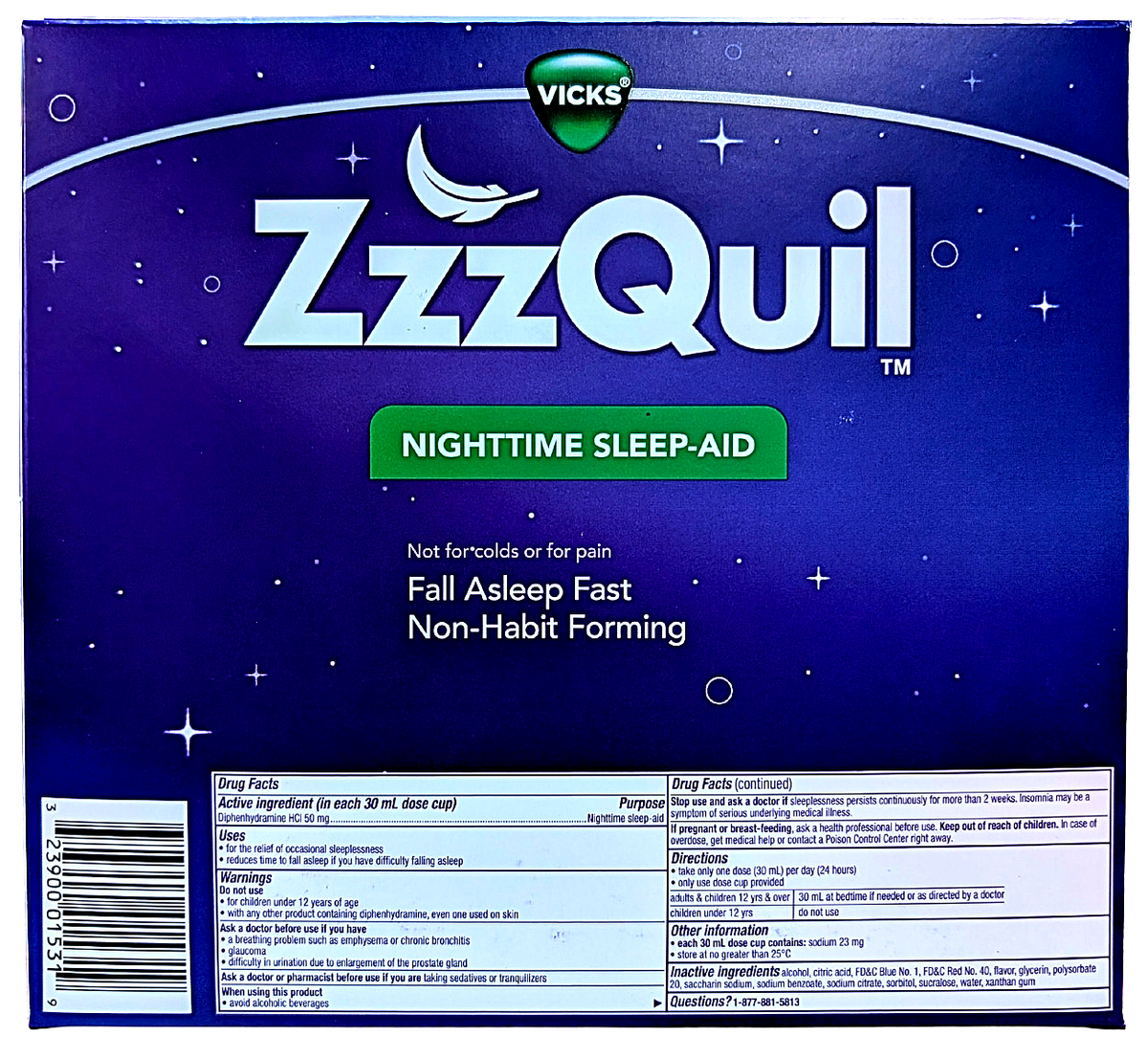 Vicks ZzzQuil Nighttime Sleep-Aid Liquid Berry 3x12 Fl Oz EXP 12