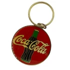 Vintage COCA-COLA Keychain Red Gold Toned Key Ring Coke Bling Backpack Luggage