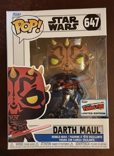 Funko Pop! Star Wars Clone Wars Darth Maul #647 2023 NYCC Exclusive /Protector