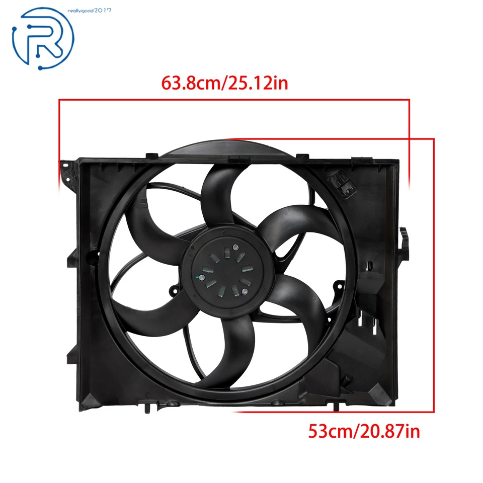 Fit For BMW 328i 2006 325i 330i 2007-2013 Electric Radiator Cooling Fan Assembly - Image 2 of 4