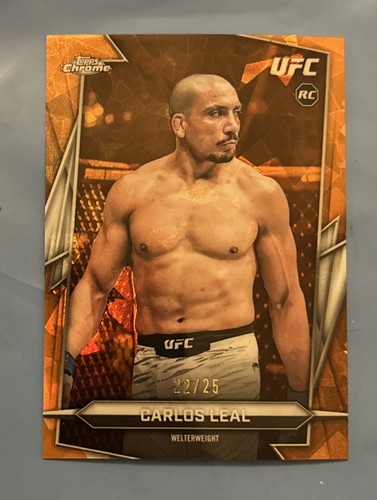 2026 Topps Chrome Sapphire UFC Carlos Leal RC Orange Refractor Rookie #/25