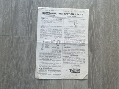 Triang / Hornby Modelleisenbahn Betriebsanleitung Merkblatt für Spur OO / HO