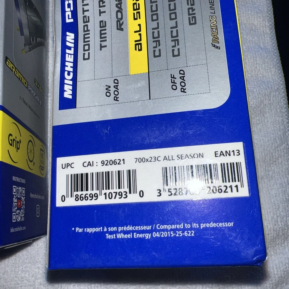 Neumático de carretera Michelin Power Road 700x23 para todas las estaciones línea de competición nuevo (único) Foto 3 de 4