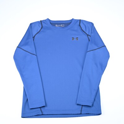 Under Armour Mens Coldgear Fitted Crew Long Sleeve Pullover Blue Small