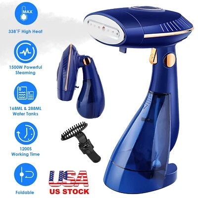 NEWHOME 1500W Garment Steamer Handheld Fabric Wrinkle Remover for Flat Hanging Ironing