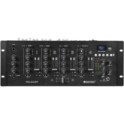 OMNITRONIC PM-444Pi 4-Kanal-DJ-Mixer mit Player USB-Interface Neu