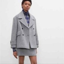 Club Monaco Grey Relaxed Wool Peacoat Nwt New Women's Size Large