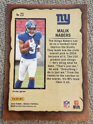NOTORIETY MOSAIC SILVER PRIZM 2024 Panini NFL Football Cards You